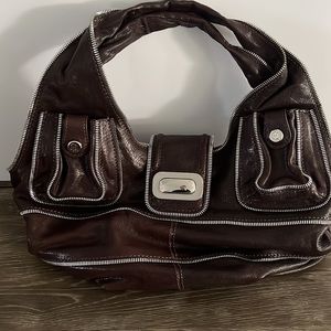 LOCKHEART Brand New Espresso Brown Leather Hobo